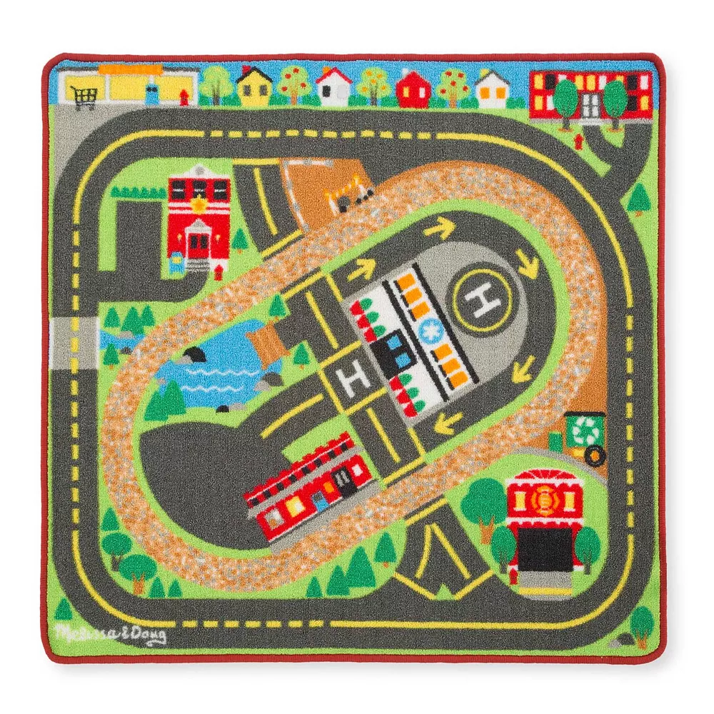 Melissa & Doug Deluxe Multi-Vehicle Activity Rug - Image 2