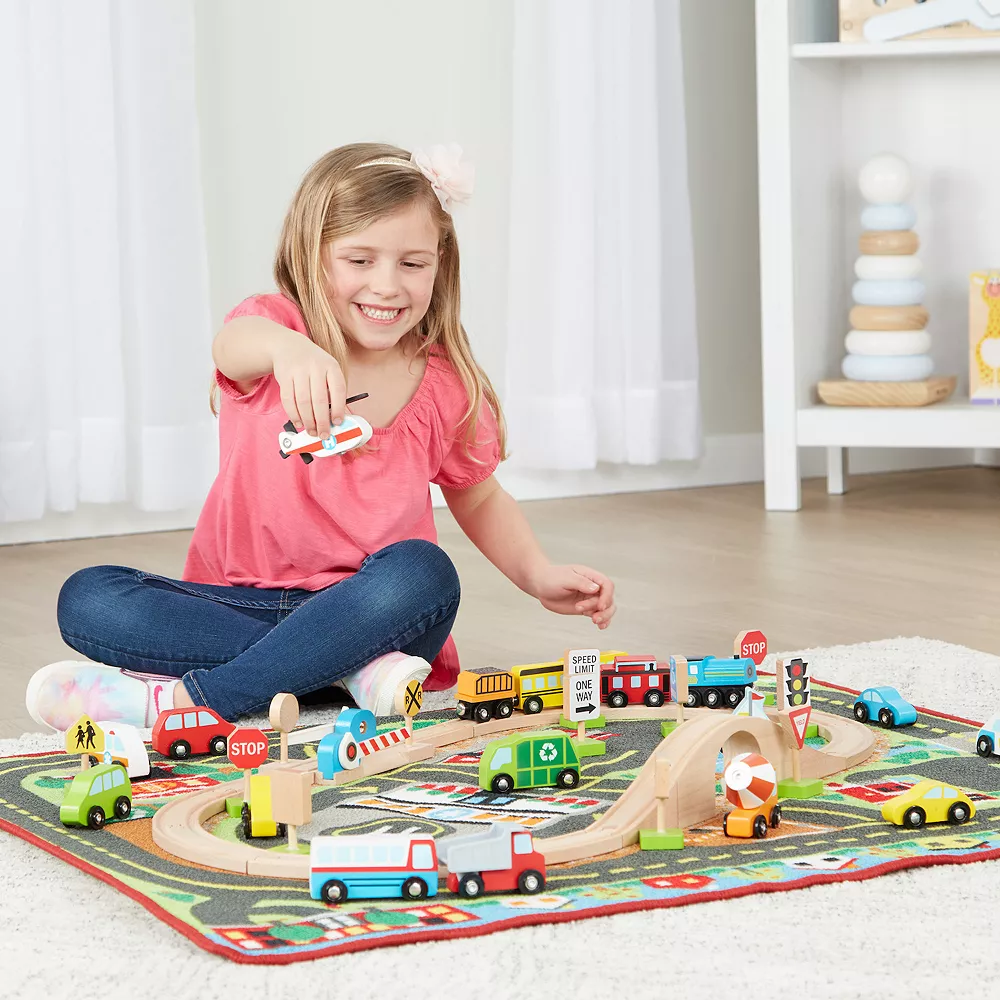 Melissa & Doug Deluxe Multi-Vehicle Activity Rug - Image 3