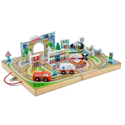Melissa & Doug 18-Piece Wooden Take-Along Tabletop - Town