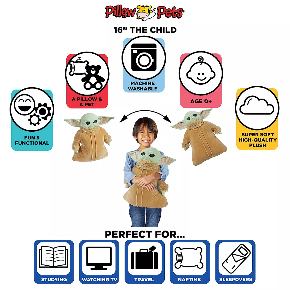 Disney Star Wars The Mandalorian Baby Yoda The Child Plush Toy By Pillow Pets - Image 3