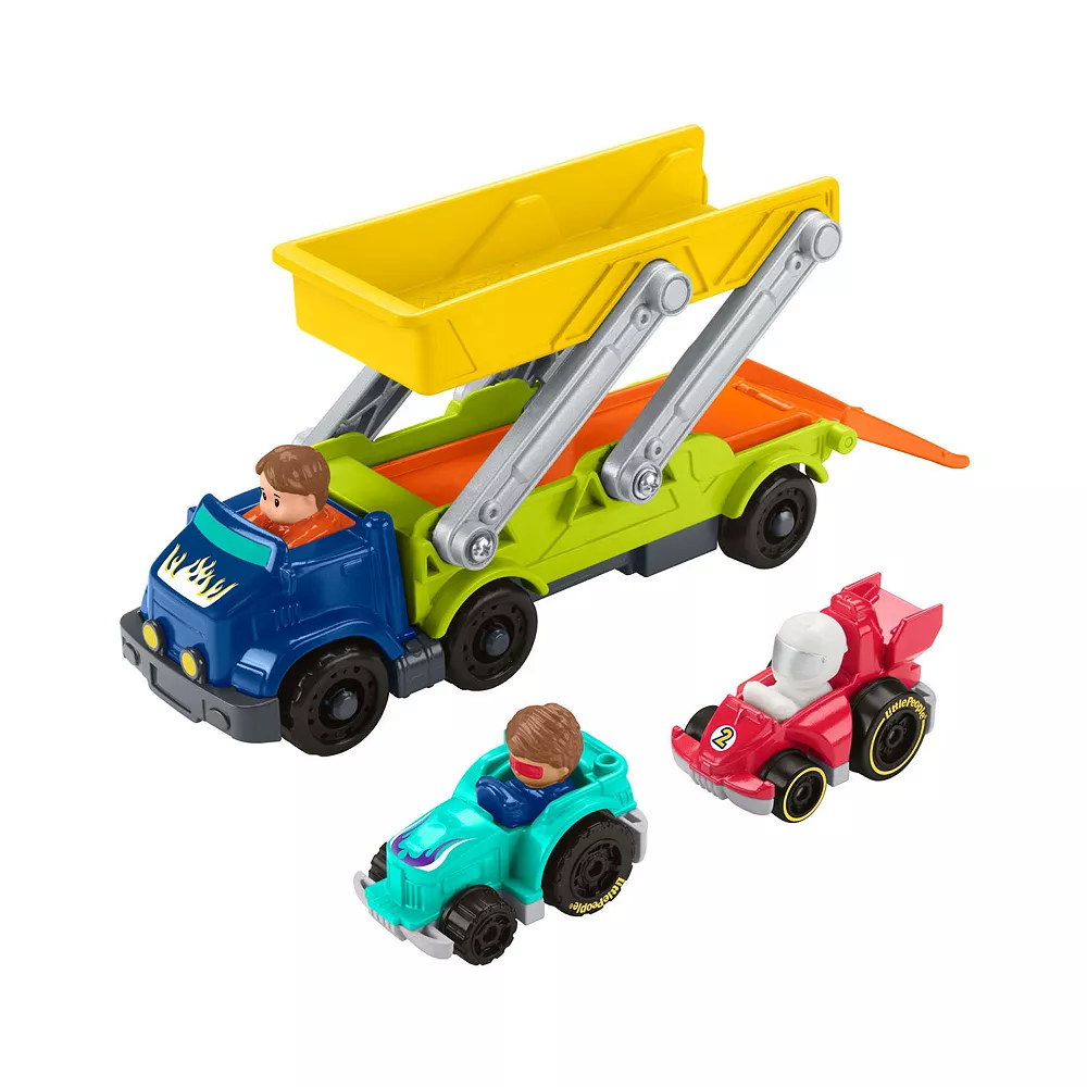 Fisher Price Little People Ramp 'n Go Vehicle Carrier And Accessories Gift Set