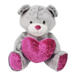Animal Adventure Valentine's Tipped Goldie 13.5-Inch Plush Grey Bear