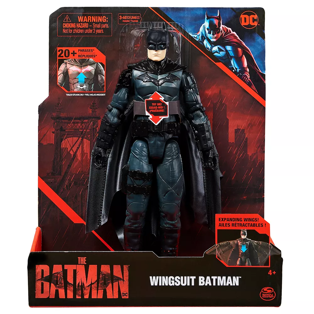Spin Master DC Comics Batman 12-inch Wingsuit Action Figure With Lights And Phrases