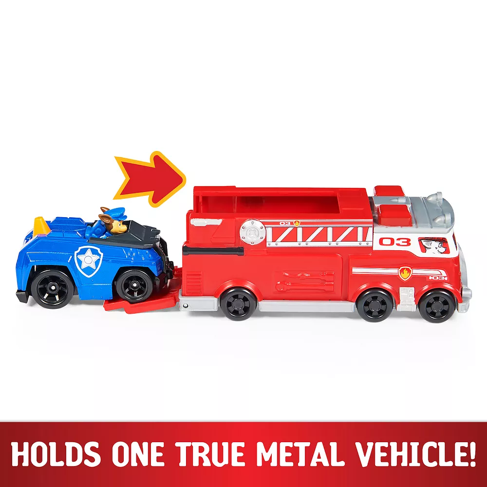 PAW Patrol True Metal Firetruck Die-Cast Team Vehicle With 1:55 Scale Chase Toy Car - Image 4