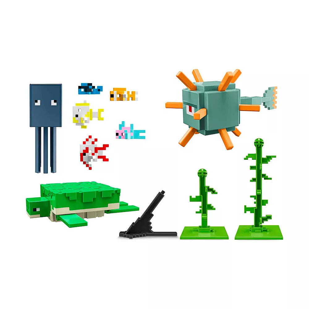 Mattel Minecraft Aquatic Defenders Figure Pack With 8 Action Figures