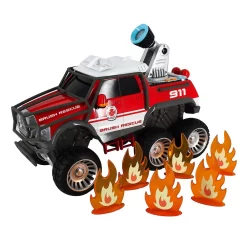 Maxx Action Fire Rescue Off Road Brush Firetruck With Lights, Sounds, Motorized Drive And Shooting Water