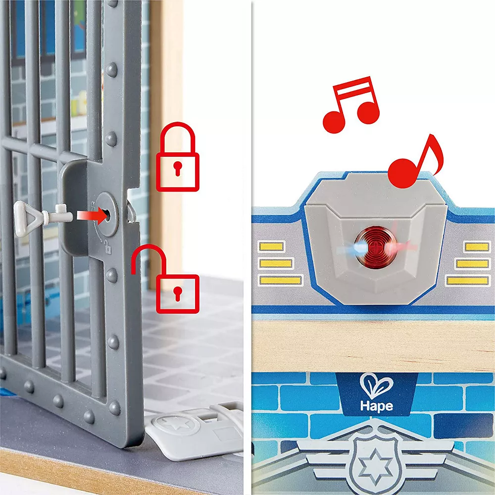 Hape E3050 Metro Police Station Play Toy Set With Action Figurines & Accessories - Image 4