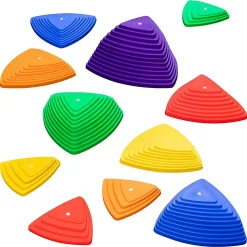 Sunny & Fun 11pc Balance Stepping Stones For Kids, Obstacle Course Stones For Indoor & Outdoor Fun