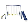 XDP Recreation Playground Galore Outdoor Swing Set W/Glider, 3 Swings & Slide