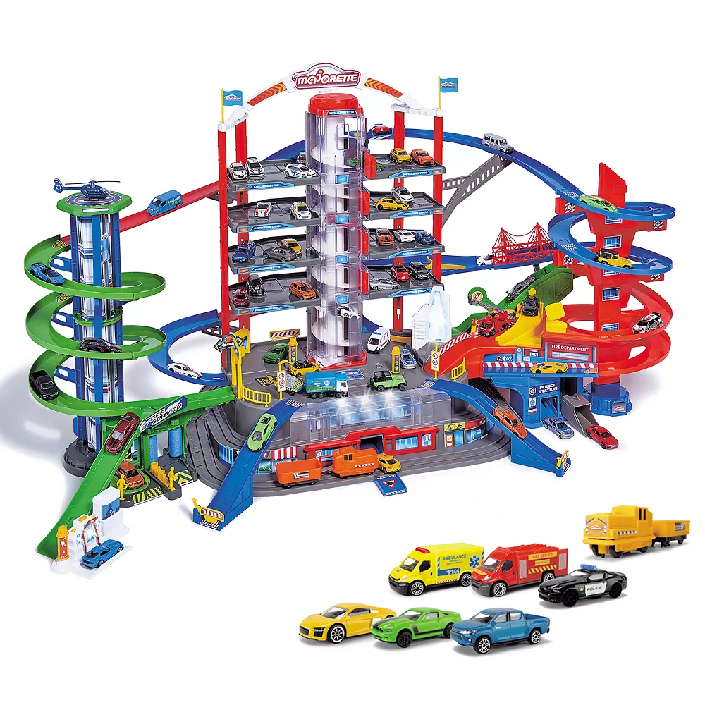 Dickie Toys Majorette Super City Garage Playset With 6 Die-Cast Cars - Image 2