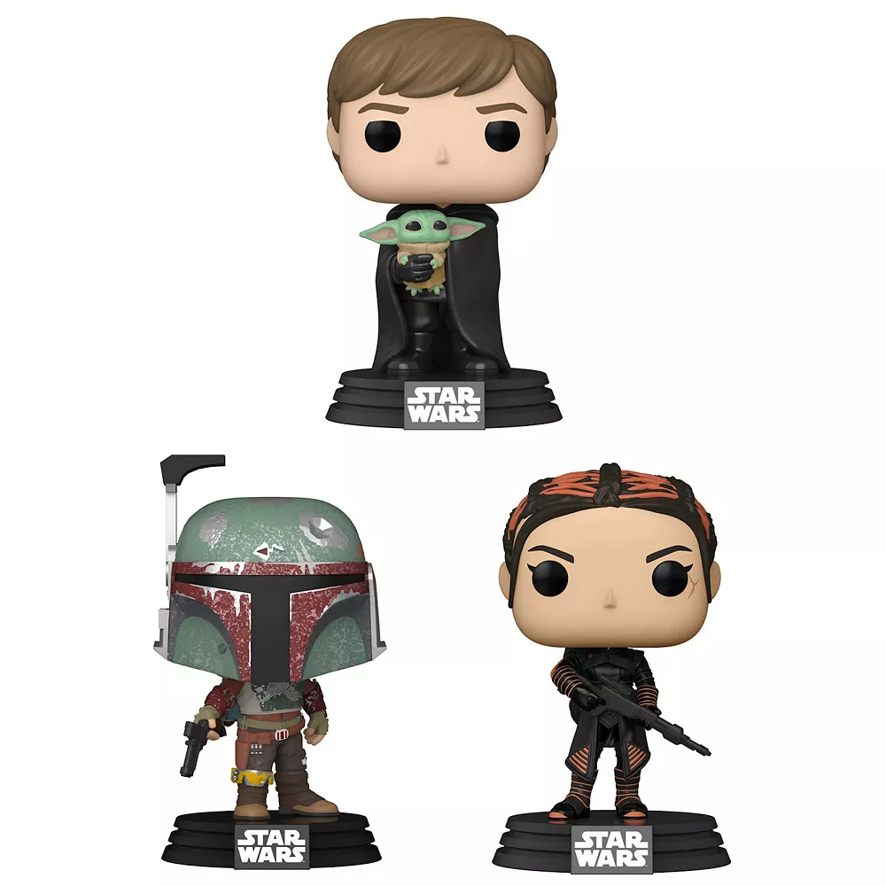 Funko POP Star Wars Mandalorian Collectors Set - Marshal, Fennec Shand, Luke With Child - Image 2