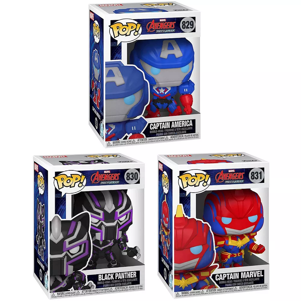 Funko Marvel: POP! Marvel Mech Collectors Set 1 - Captain American, Black Panther, Captain Marvel