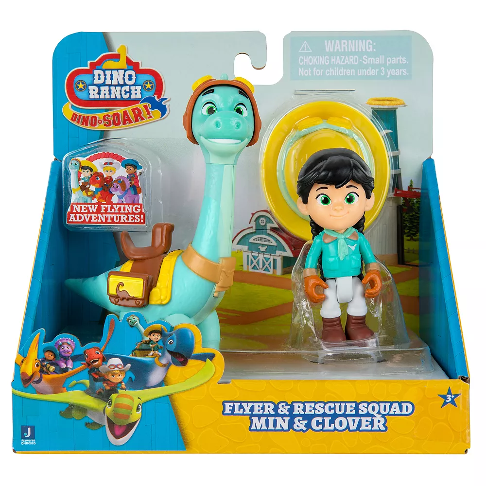 Dino Ranch Aviator Min & Clover Figure Set