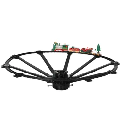 Qaba Christmas Train Set For Kids With 2 Playing Forms, Tree-mounted Or Floor-playing Battery-Powered Christmas Train Toy Set With Sounds & Lights, Holiday Toy Gift For Kids 3-8 Years Old