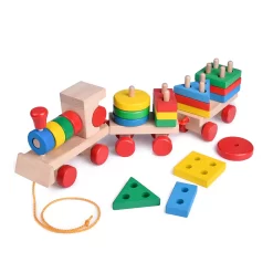 Wooden Stacking Train For Toddlers