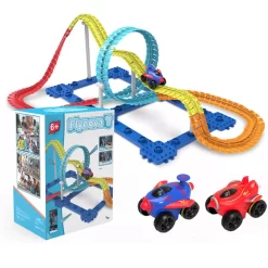 Robotime DIY Magic Racing Car Play Set - Assembled Racing Track - Boys Car Set - Gift For Kids - Family Version