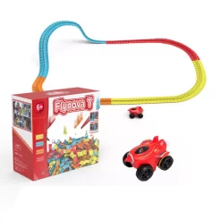 Robotime DIY Magic Racing Car Play Set - Assembled Racing Track - Boys Car Set - Gift For Kids - Simple-Red Car