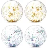 Gold And Turquoise Inflatable Glitter Beach Balls (20 Inches, 4 Pack)