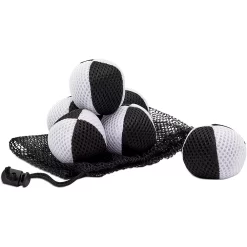 6 Pack Juggling Balls For Beginners With Storage Pouch, Professionals, Kids Toys, Black And White (2 In)