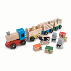 Melissa & Doug Wooden Farm Train Playset